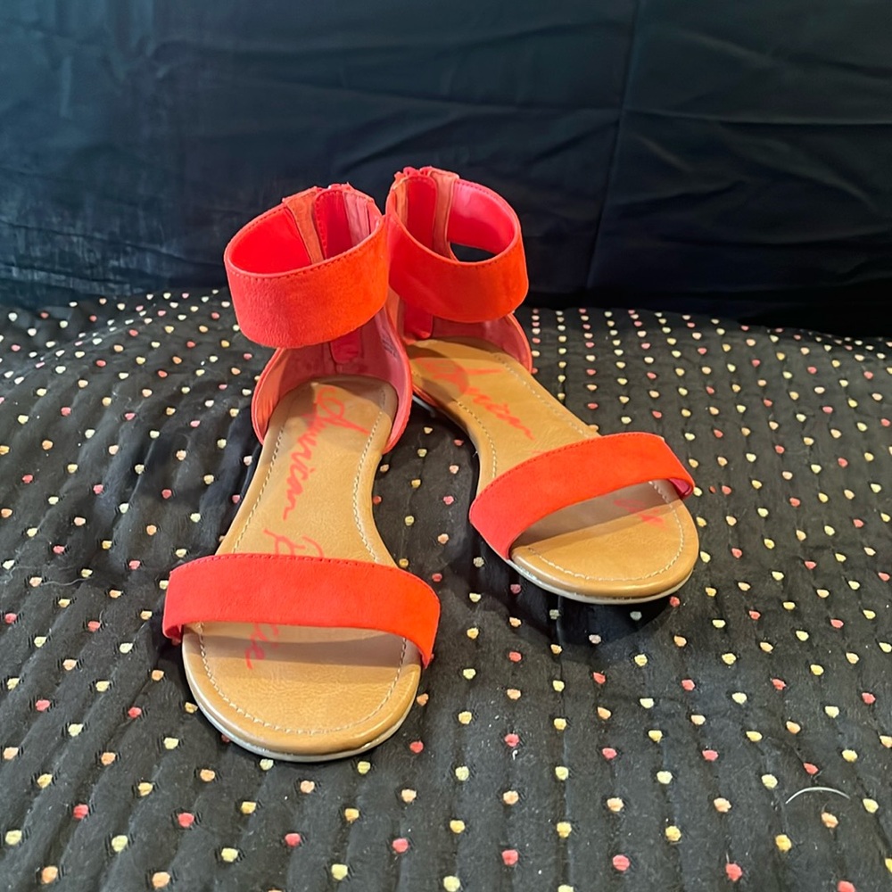 Coral Faux Suede Sandals